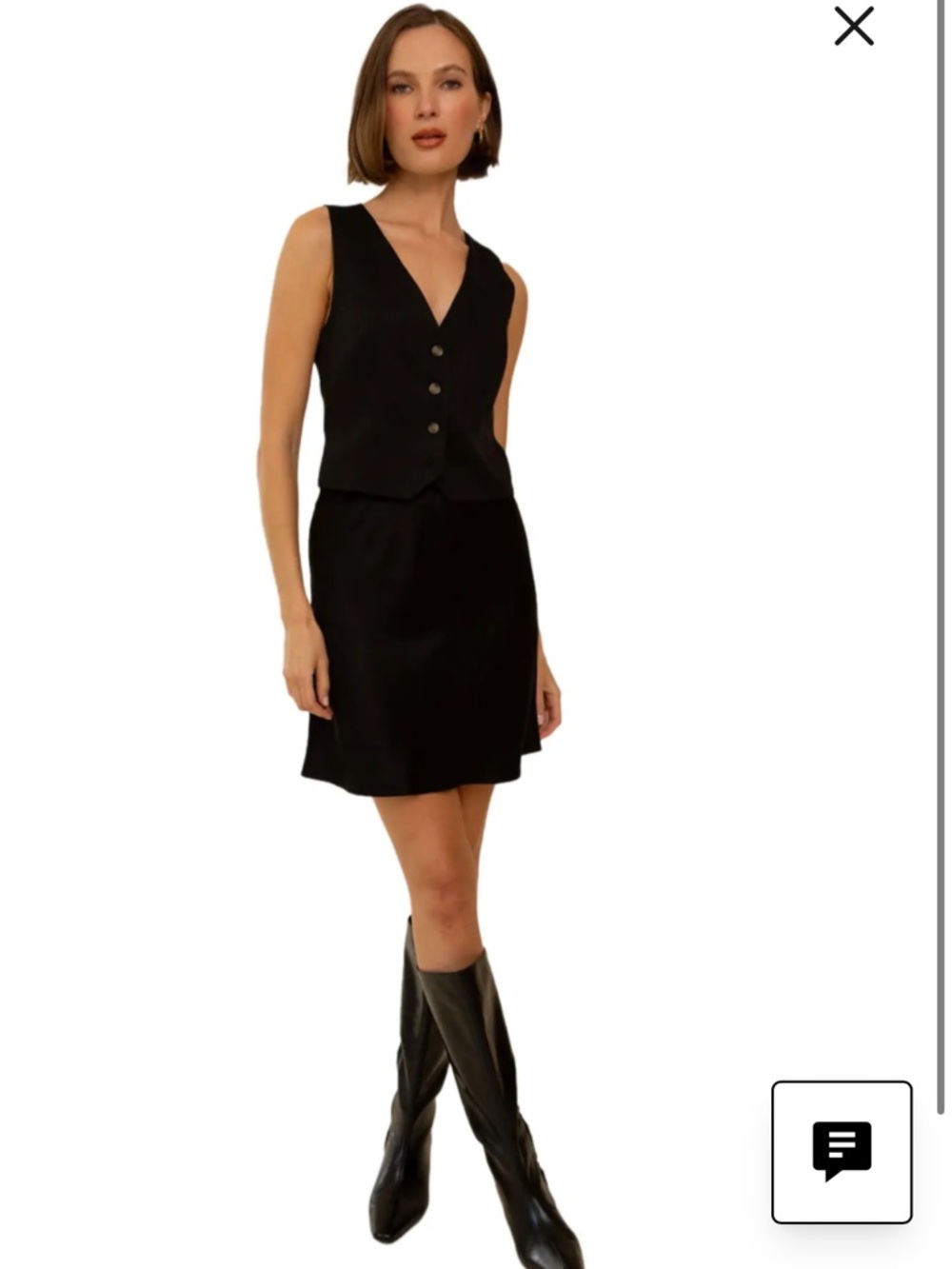 Whimsy + Row NWT Chelsea Skirt in Black Satin Texture Women’s Small